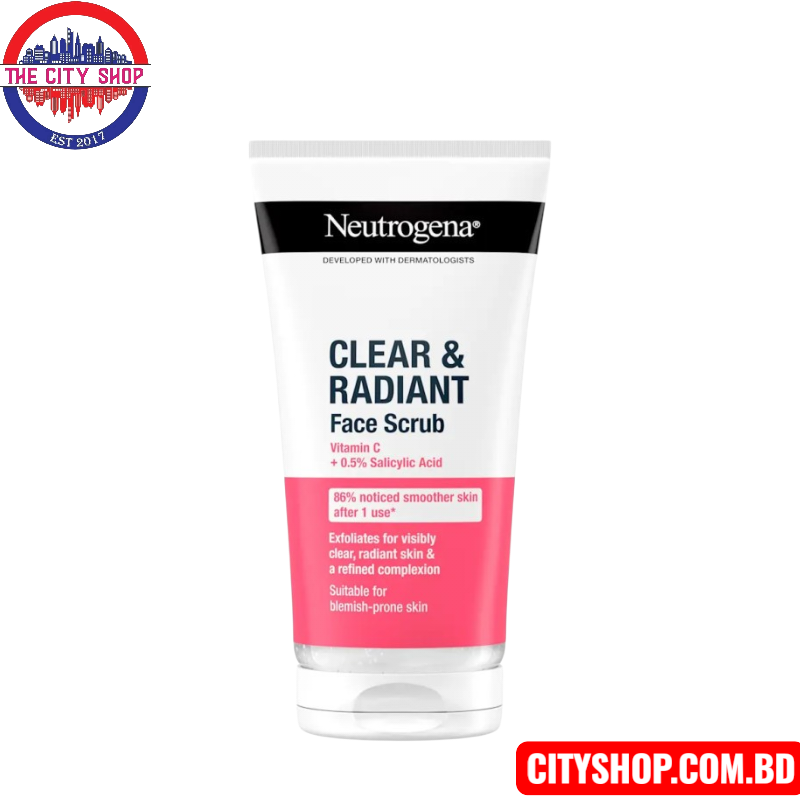 Neutrogena Clear & Radiant Daily Face Scrub-150ml