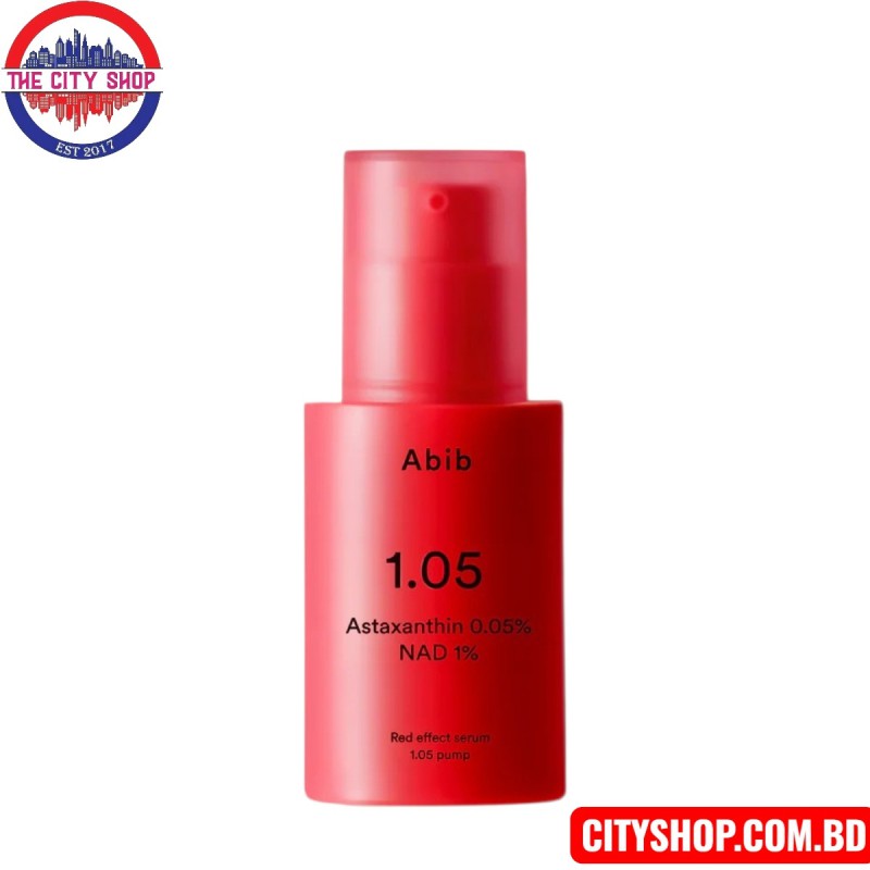 Abib ASTA-NAD Red Effect Serum 1.05 Pump – NAD+ 1% & Astaxanthin 0.05% Anti-Aging Face Serum-30ml