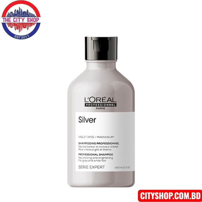 L'Oreal Serie Expert Silver Violet Dyes + Magnesium Professional Shampoo -300ml