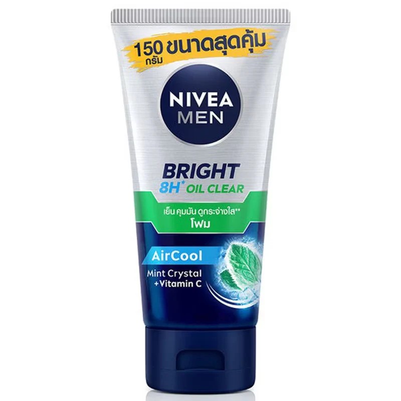 NIVEA Men Bright Oil Clear AirCool Mint Crystal Vitamin C Facial Foam -150g
