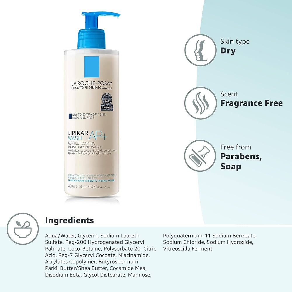 La Roche Posay Lipikar AP Gentle Foaming Moisturizing Wash La Roche Posay Lipikar AP Gentle Foaming Moisturizing Wash